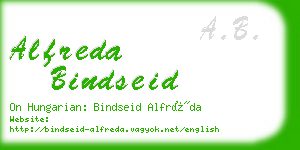 alfreda bindseid business card